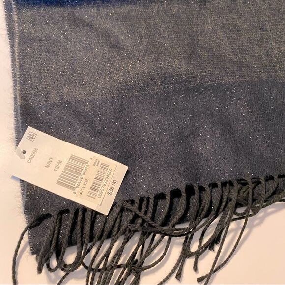 Cejon Scarf dark Navy blue nylon/acrylic made in Italy 11x70 *NEW* - Picture 4 of 8